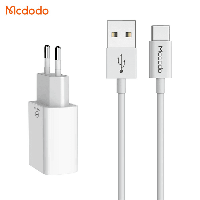 Chargeur Secteur Multi Mcdodo CH-6721 12W 2x USB (avec Câble Type-C 1m) Blanc
