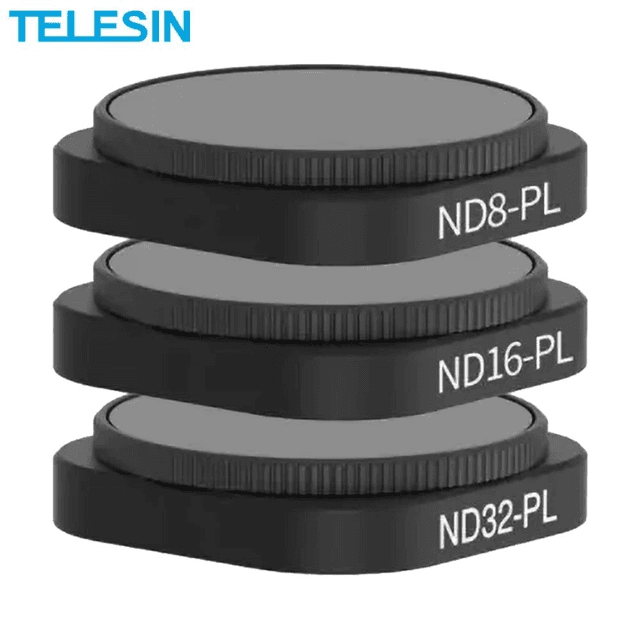 Kit de Filtre Lentille TELESIN GP-FLT-906 pour GoPro 11, 10 & 9 (ND8-PL + ND16-PL + ND32-PL + Boitier)