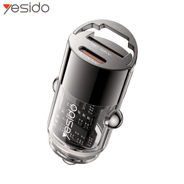 Chargeur Allume-Cigare Yesido Y68 SUPER FAST (Type-C PD30W + USB-A QC18W) Noir