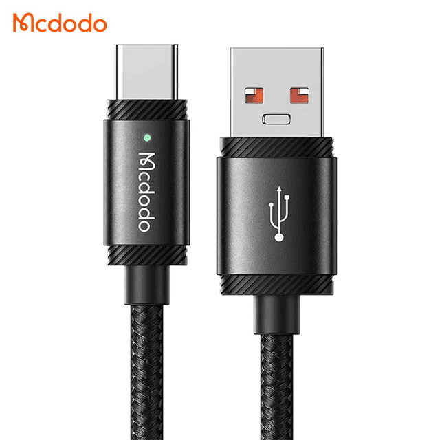 Câble Data USB vers Type-C Mcdodo CA-4730 120W (avec LED) 1.5m Noir