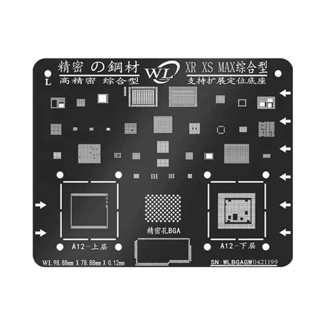 Pochoir de Rebillage WL pour iPhone XR & XS Max