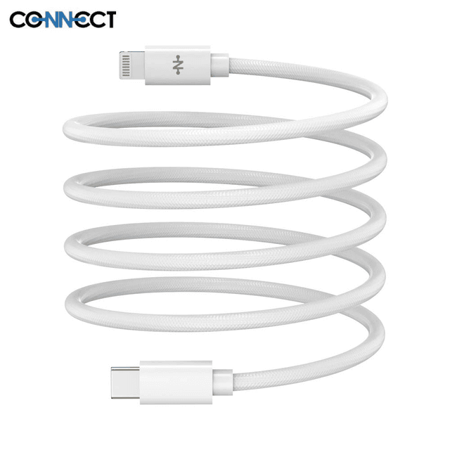 Câble Data Type-C vers Lightning CONNECT 27W MC-CLB11 Magnétique (1m) Blanc