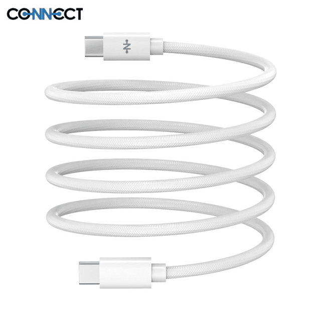 Câble Data Type-C vers Type-C CONNECT 60W MC-CCB11 Magnétique (1m) Blanc