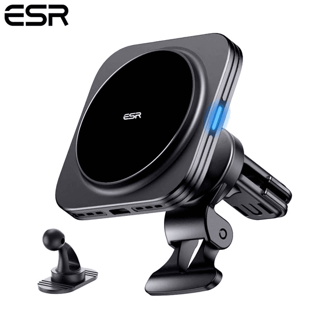 Support Smartphone Chargeur à Induction pour Voiture ESR Qi2 15W (HaloLock) Noir