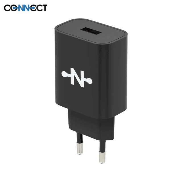 Chargeur Secteur USB CONNECT MC-CNA18W Charge Rapide 18W QC3.0 Noir