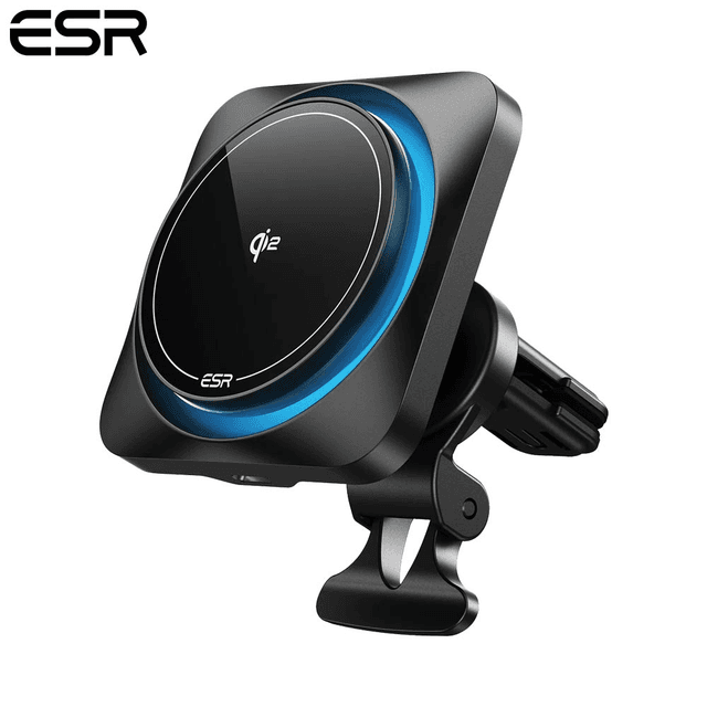Support Smartphone Chargeur à Induction pour Voiture ESR Qi2 CryoBoost 15W (HaloLock) Noir