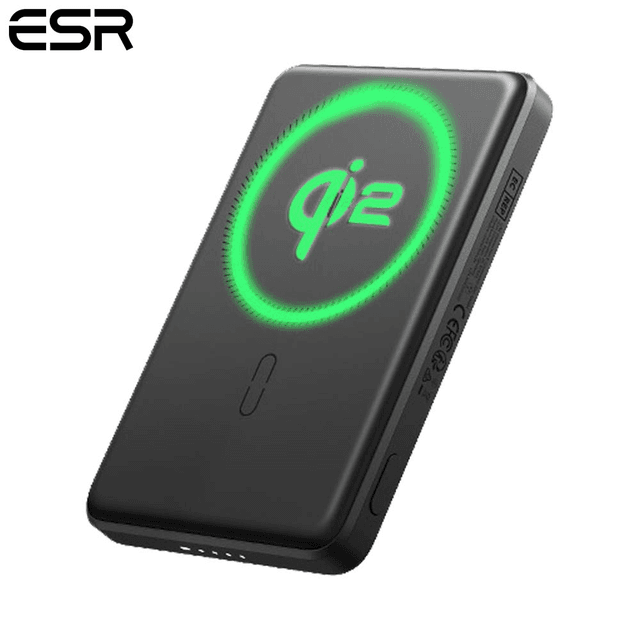 Batterie Externe Power Bank sans Fil Magnétique ESR Qi2 MagSlim 5000mAh Noir