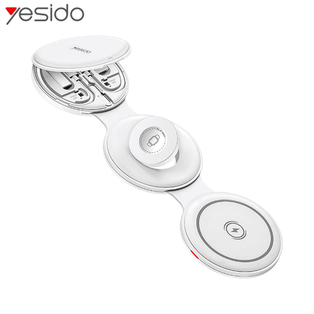Station de Charge sans Fil Yesido DS29 20W (avec Kit d'Accessoires) 5 en 1 Blanc