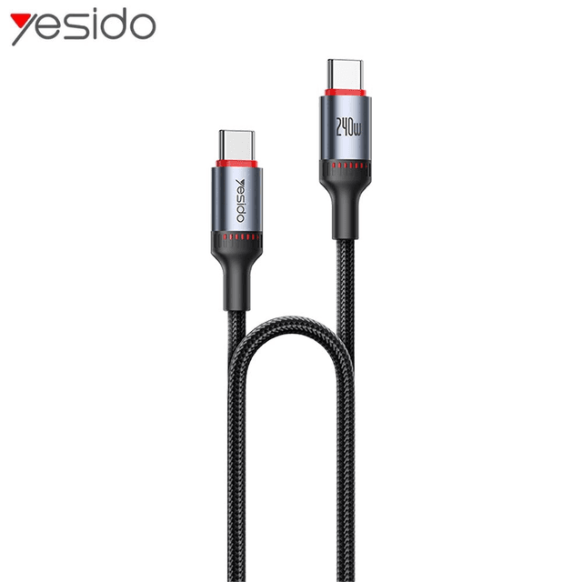 Câble Data Type-C vers Type-C Yesido CA185 240W Noir