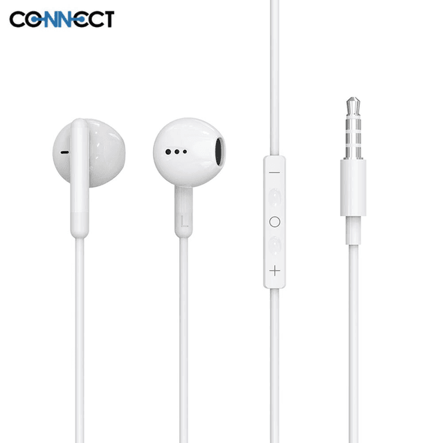 Écouteurs Filaires Jack 3.5mm CONNECT MC-EFBJ01 Bulk x10 Blanc