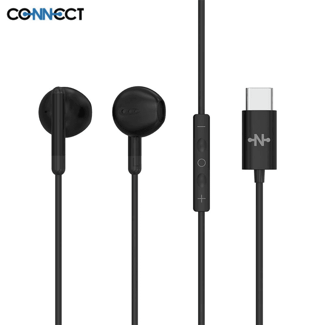 Écouteurs Filaires Type-C CONNECT MC-EFNC01 Bulk x10 Noir