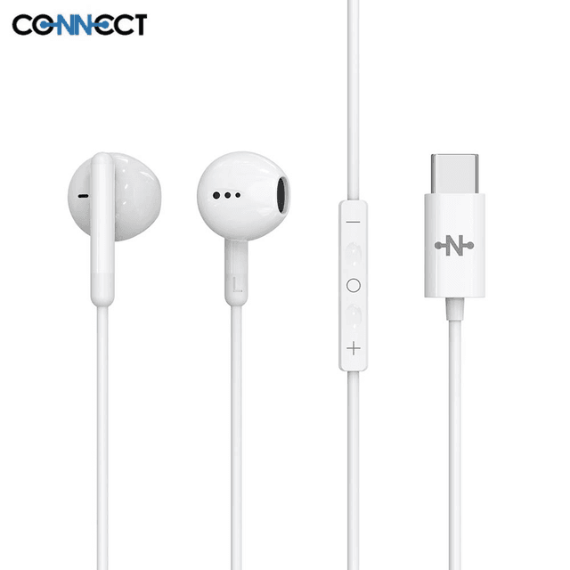 Écouteurs Filaires Type-C CONNECT MC-EFBC01 Bulk x10 Blanc