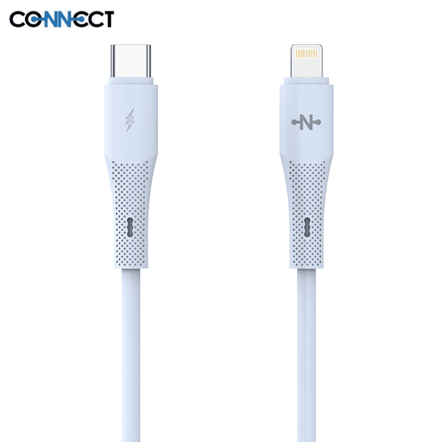 Câble Data Type-C vers Lightning CONNECT MC-CB2L14 30W (1m) Bleu