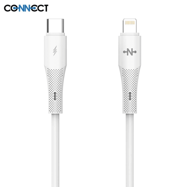 Câble Data Type-C vers Lightning CONNECT MC-CBL14 30W (1m) Blanc