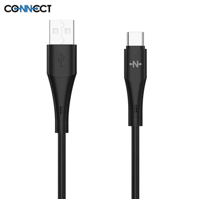 Câble Data USB vers Type-C CONNECT MC-CNC13 24W (1m) Noir