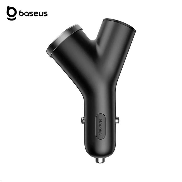 Chargeur Allume-Cigare Baseus avec Port Allume Cigare + 2 Type-C 40W Noir