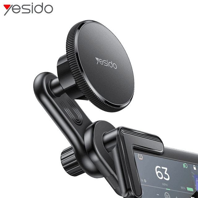 Support Smartphone Magnétique pour Voiture Yesido C213 Fixation sur Angle d'Écran Noir