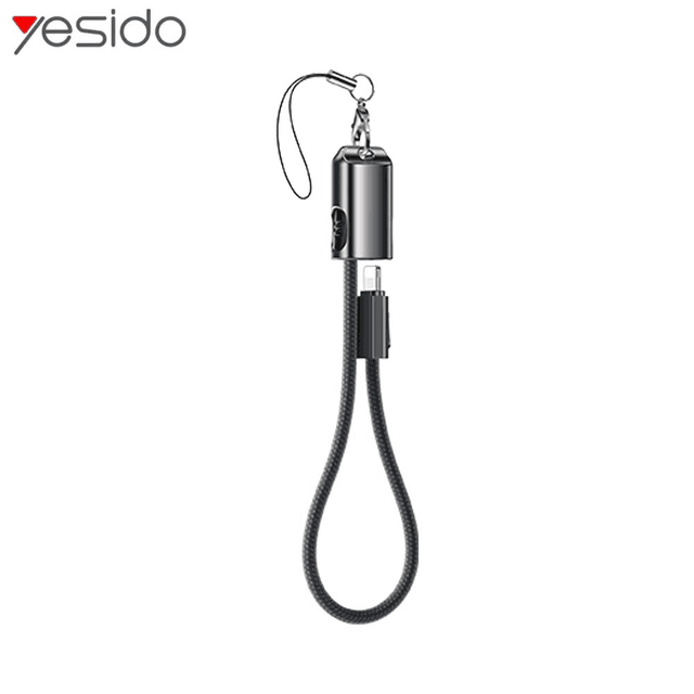 Câble Data Type-C vers Lightning Yesido CA178 Porte Clé Charge Rapide 27W Noir