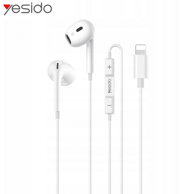 Écouteurs Filaires Lightning Yesido YH51 Appels HD Blanc