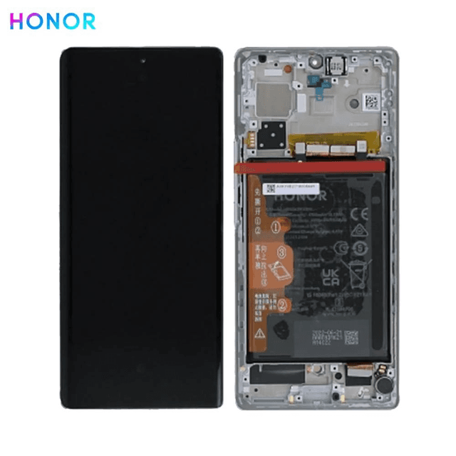 Bloc Écran Complet avec Châssis et Batterie Original Honor 70 0235ACMG Cristal Argent
