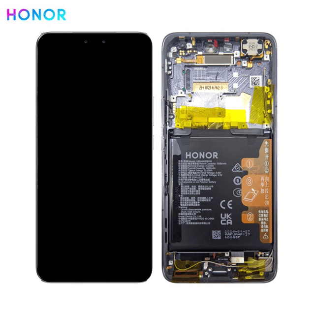 Bloc Écran Complet avec Châssis et Batterie Original Honor Magic 6 Pro 0235AJLM 0235ALQD Noir