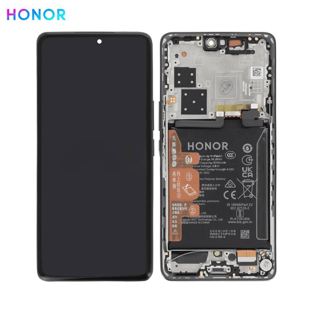 Bloc Écran Complet avec Châssis et Batterie Original Honor 200 Pro 0235ALRD Noir