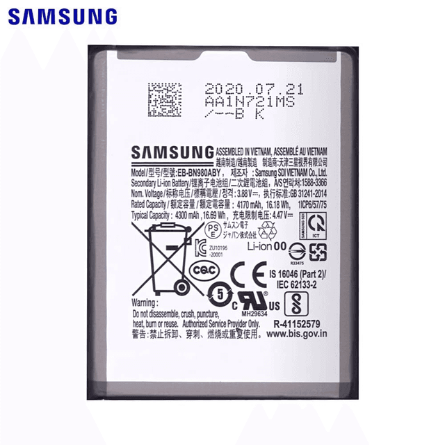 Batterie Originale Samsung Galaxy Note 20 5G N981/Galaxy Note 20 N980 GH82-23496A EB-BN981ABY