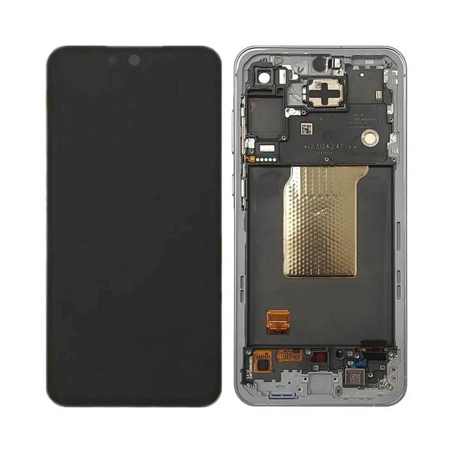 Ecran Tactile Original Assembled avec Châssis Compatible Samsung Galaxy A55 5G A556 GH82-34305B Bleu